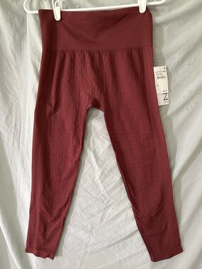 Zella High-Waist seamless Textured Leggings - rust S